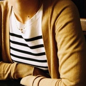 Mustard cardigan sweater Art Ho aesthetic